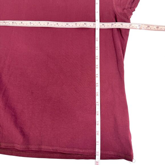 Ruff Hewn Women S Tee Burgundy Red Pima Cotton Soft Casual Everyday Basic Top - Picture 4 of 4